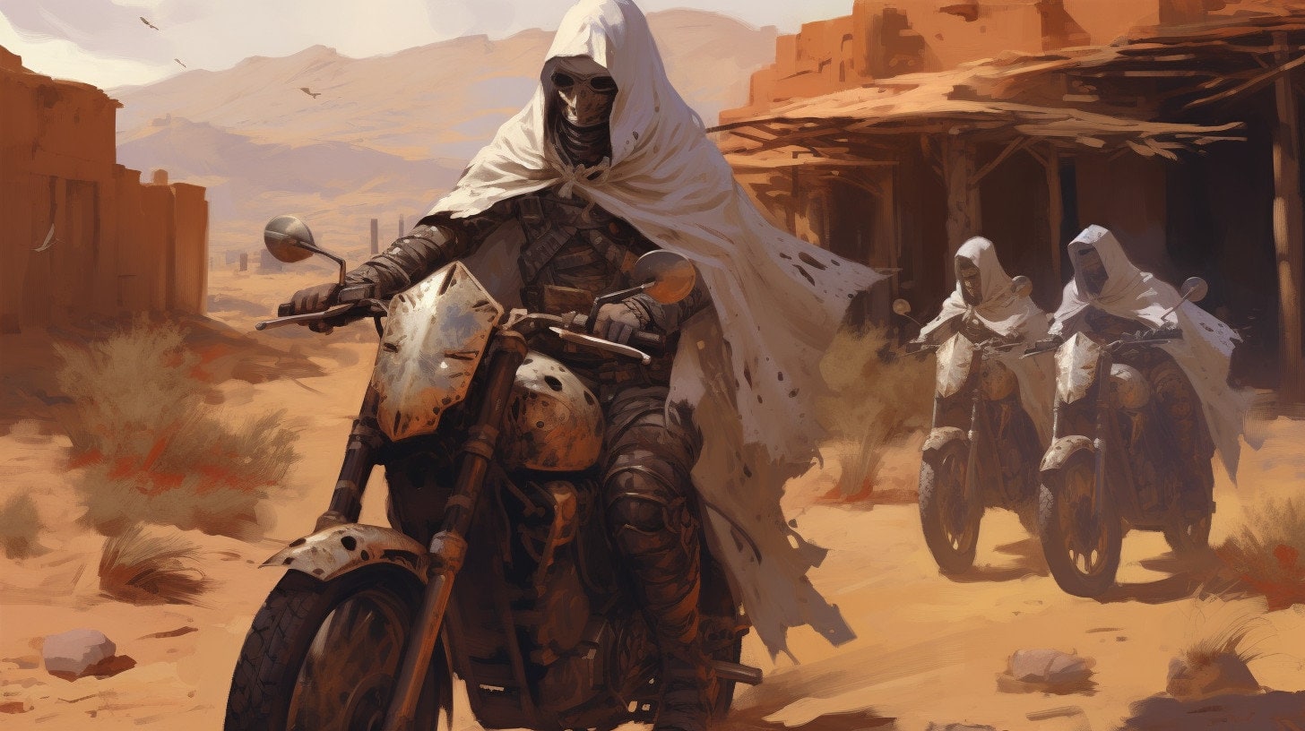 Auch bei Hitze in der Wüste auf der Suche – die Schädelkrieger und Skull Amazonen.